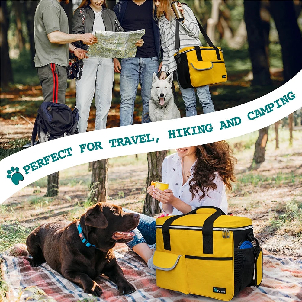 Travel Bag with Food Containers and Bowls Medium Dog Yellow 22 L Limit