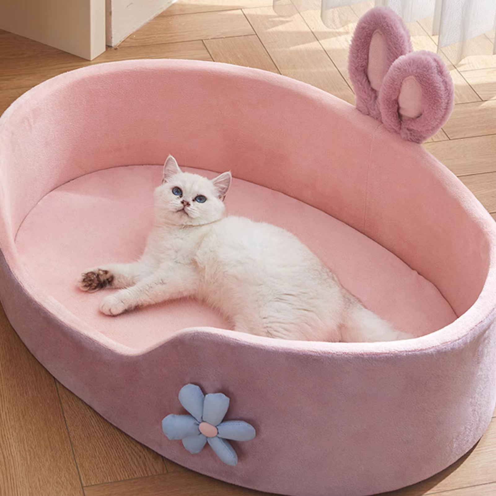  Pet Bed Detachable Washable Dog Sleeping Bed Soft Comfortable Warm Cat Bed for Four Seasons 