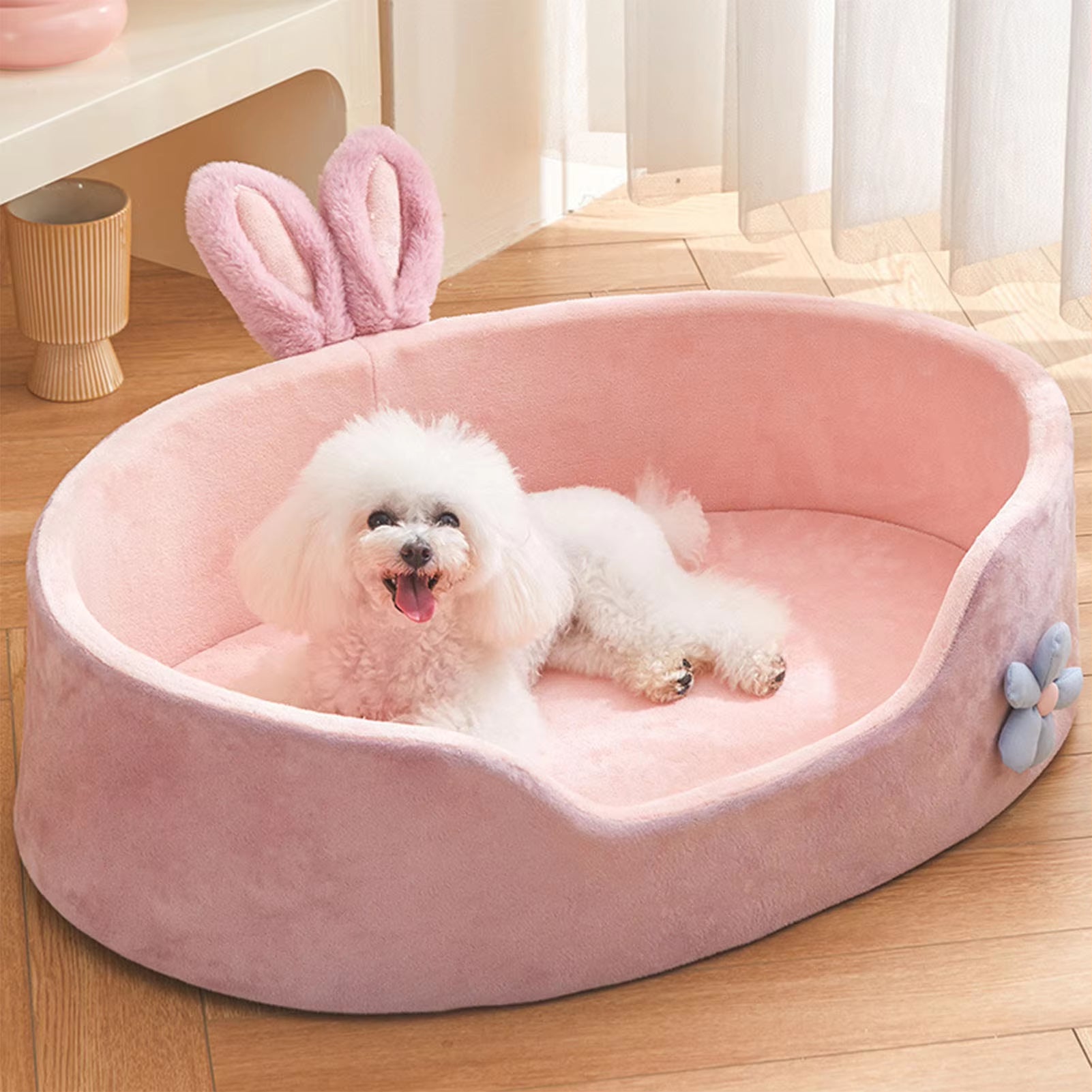  Pet Bed Detachable Washable Dog Sleeping Bed Soft Comfortable Warm Cat Bed for Four Seasons 