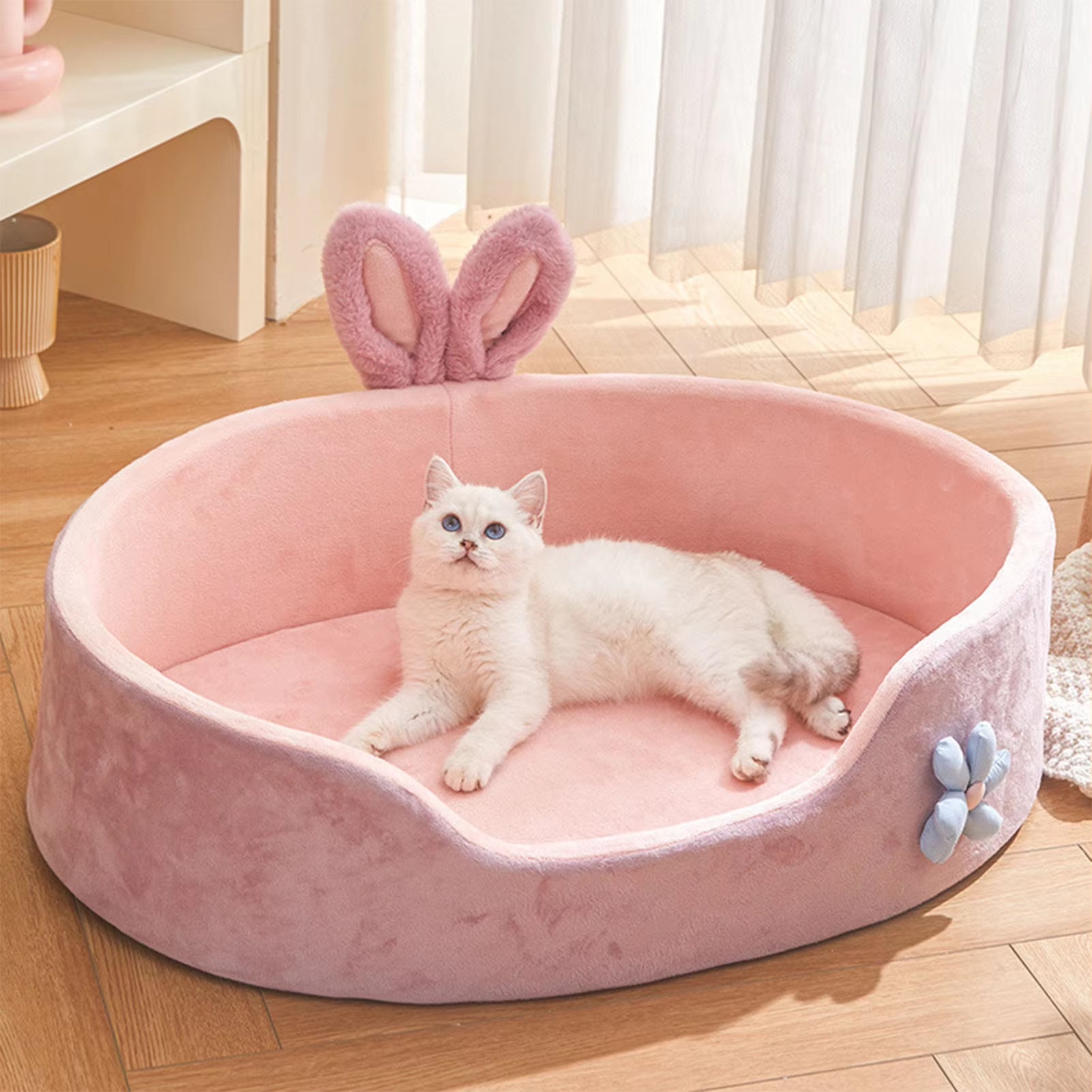  Pet Bed Detachable Washable Dog Sleeping Bed Soft Comfortable Warm Cat Bed for Four Seasons 