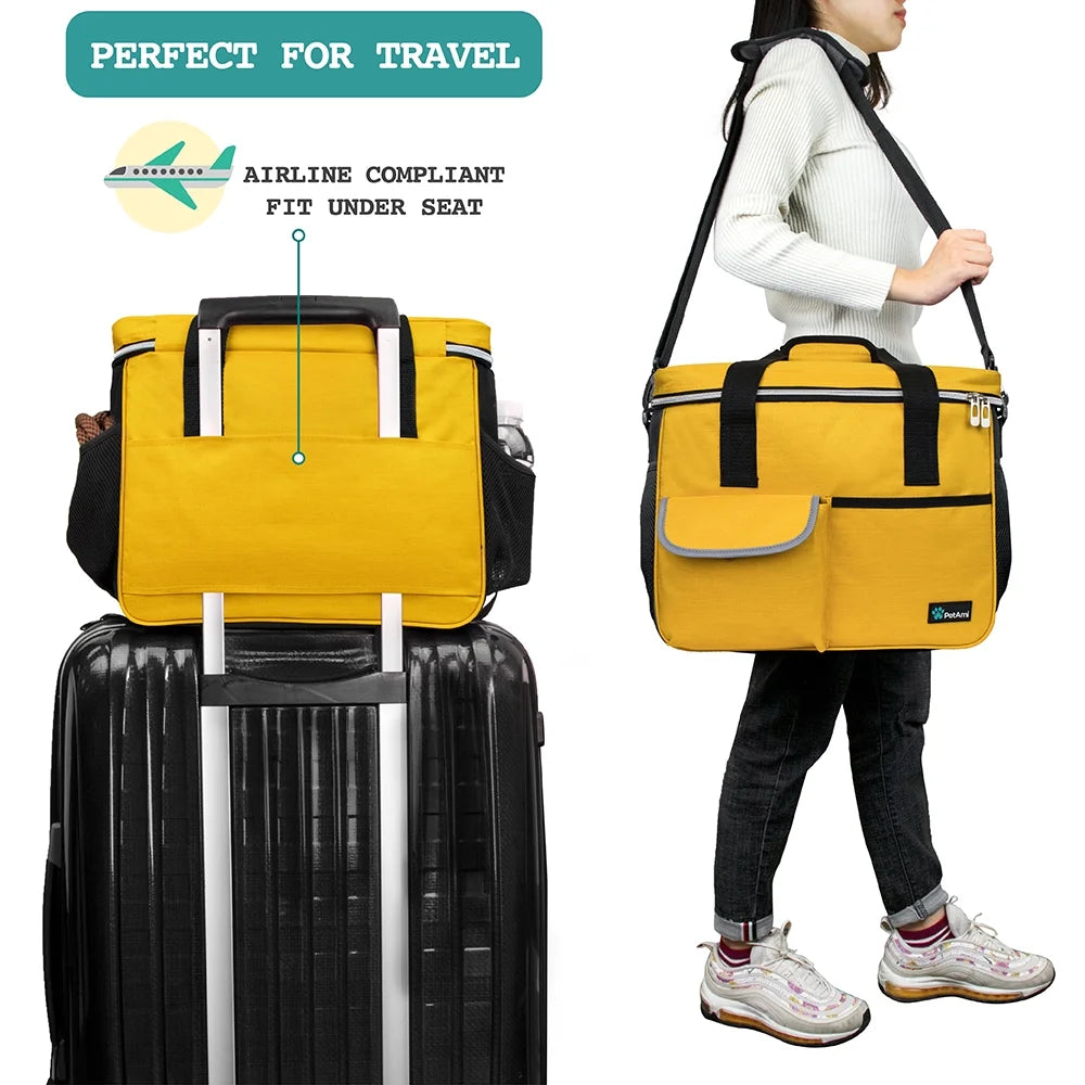 Travel Bag with Food Containers and Bowls Medium Dog Yellow 22 L Limit