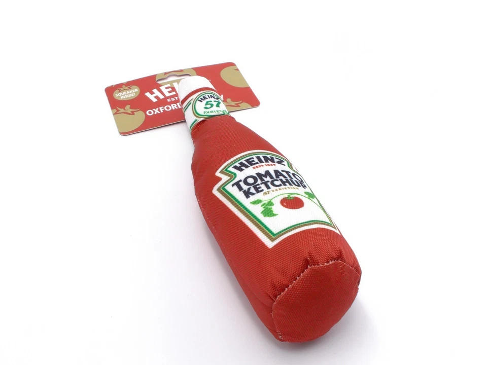 Plush Squeaky Stuffed Heinz Ketchup Oxford Dog Toy