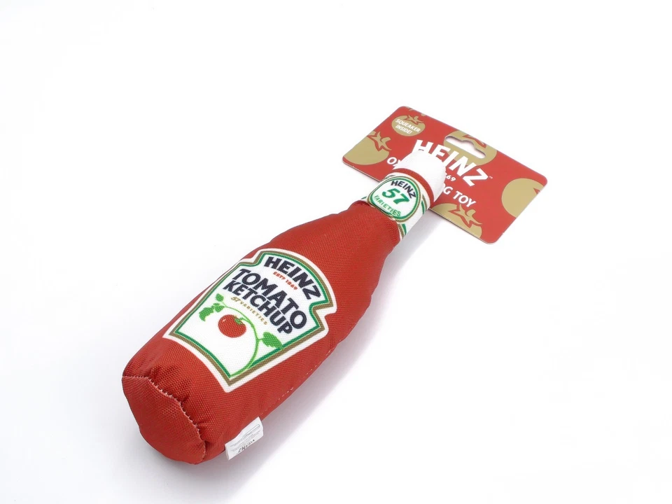 Plush Squeaky Stuffed Heinz Ketchup Oxford Dog Toy
