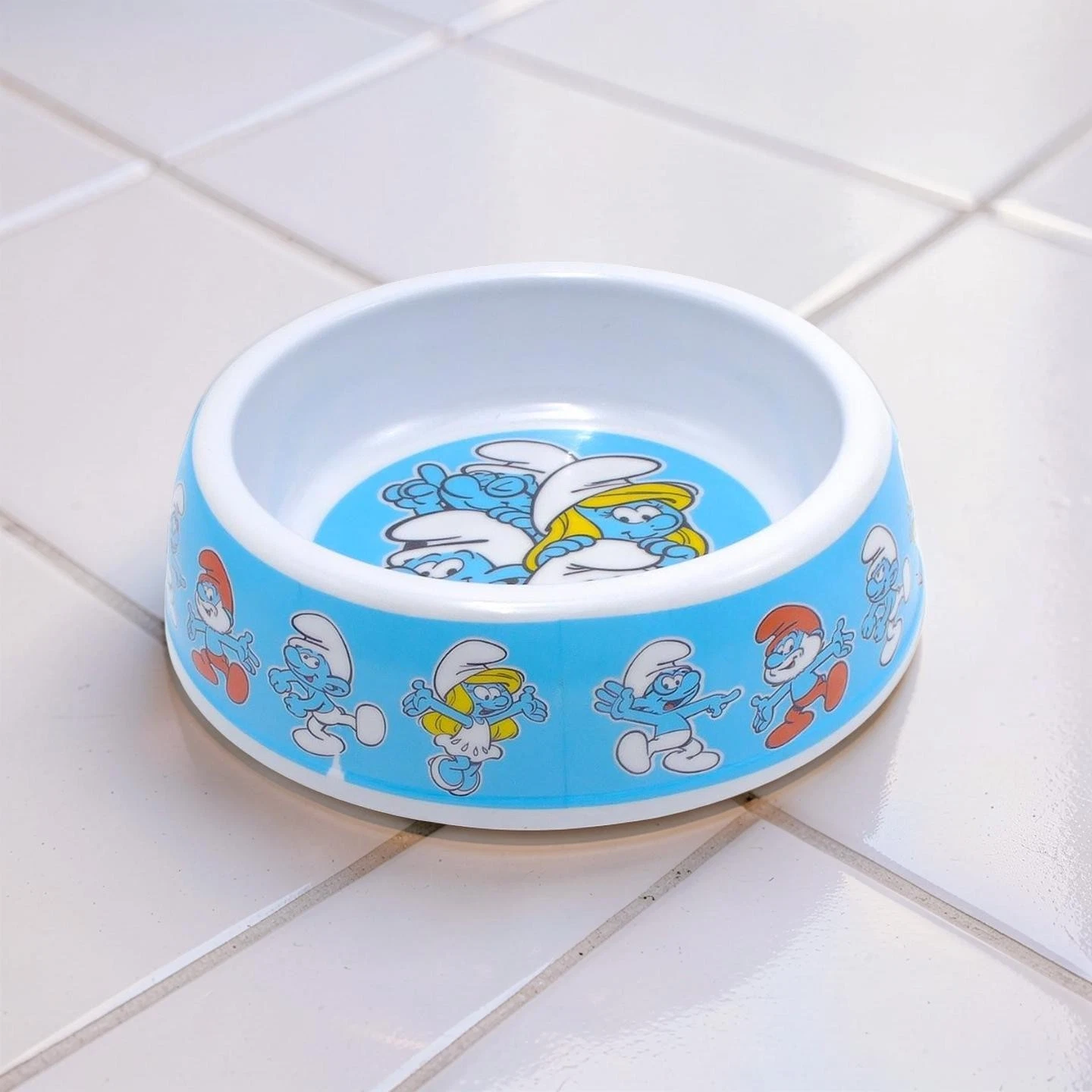 The Smurfs Cat Bowl - Food Water Dish Smurfette Papa Smurf 2025 Brand New